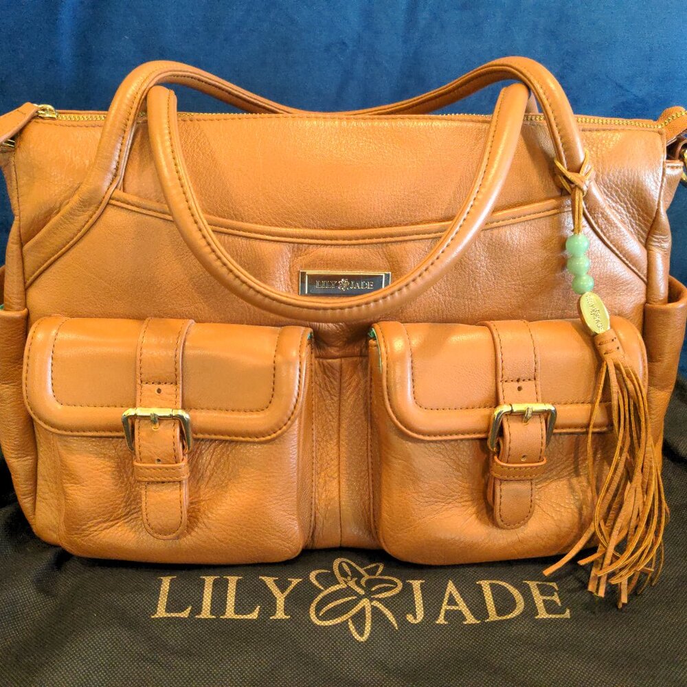 Camel Leather Lily Jade Elizabeth Bag EUC!!